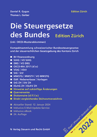 Bild zu Die Steuergesetze des Bundes - Edition Zürich 2024 von Gygax, Daniel R. 