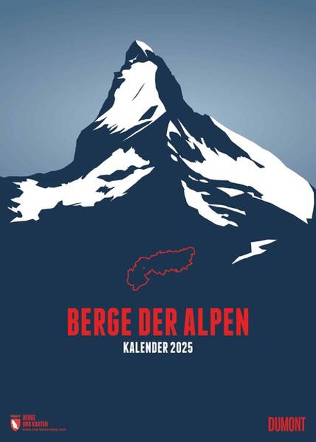 Bild zu DUMONT - Berge der Alpen 2025 Wandkalender, 50x70cm, Posterkalender mit den außergewöhnlichen Karten von Marmota Maps, zwölf handillustrierte Alpengipfel, gelungene Infografik für alle Fans der Berge von Marmota Maps (Illustr.) 